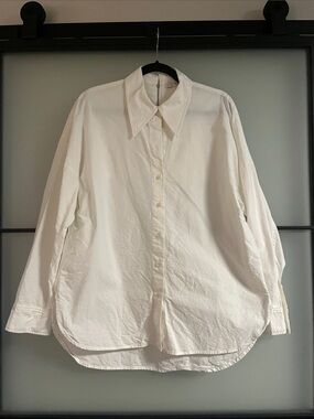 Tibi Oversized White Button-Down Shirt